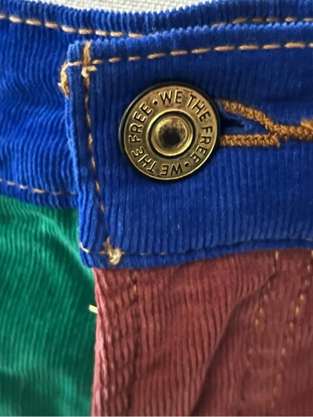 Supernova Rainbow We the Free 27 Small Corduroy Pants Stars Flowers Wide Leg - Picture 4 of 16